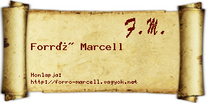 Forró Marcell névjegykártya