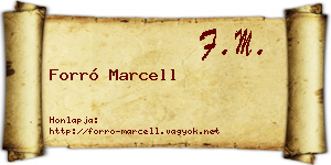 Forró Marcell névjegykártya